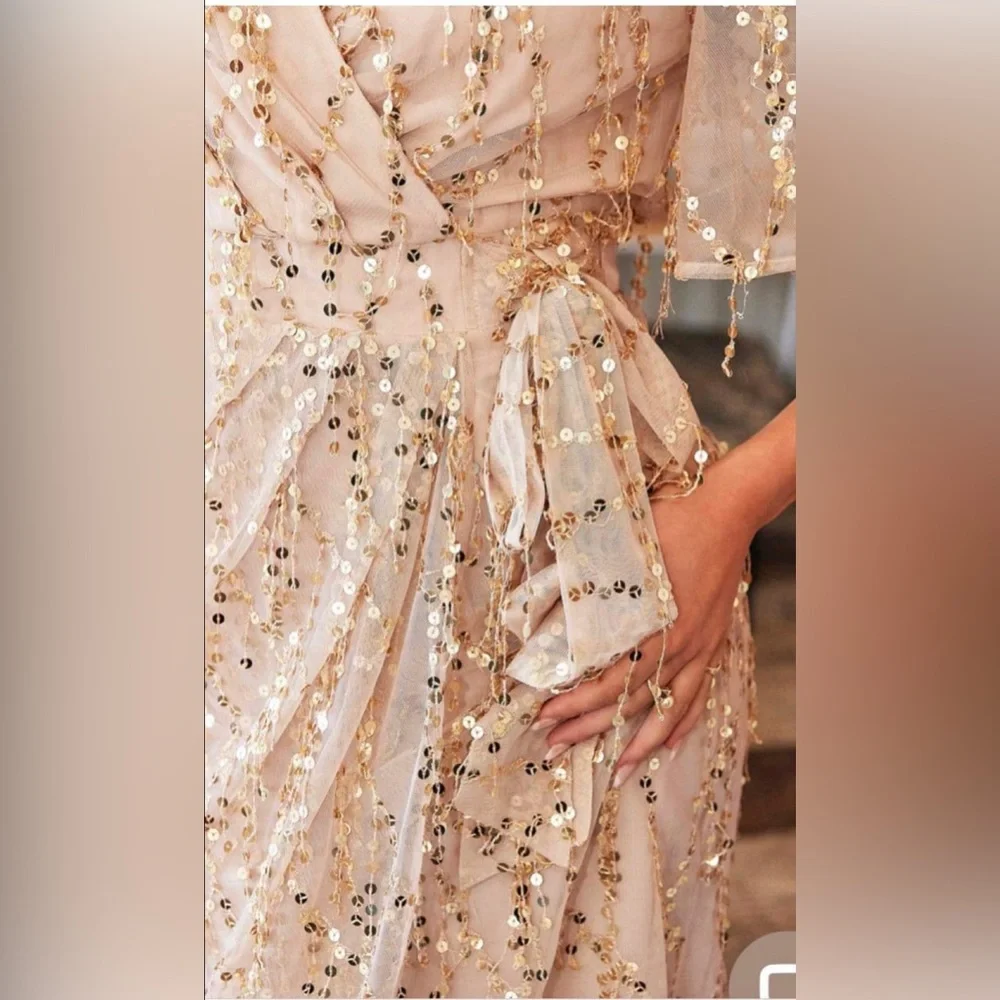 Amica fireworks dress in beige gold - Picture 4 of 5